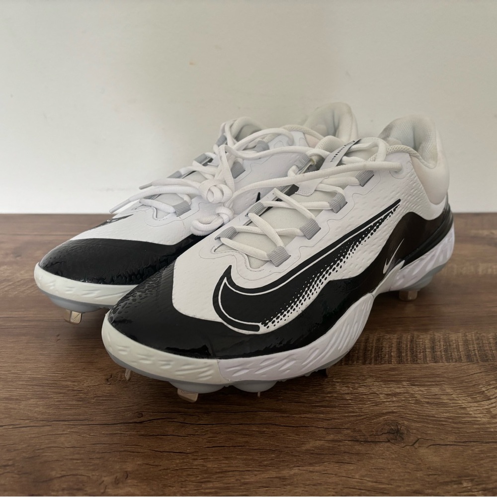 Alpha Huarache Elite 4 Low 'White Black Blue Tint' size 15